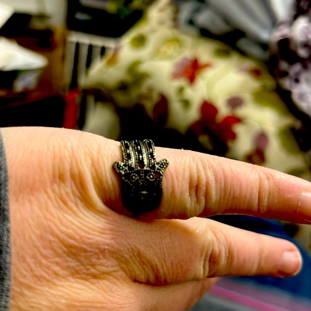 New, Size 6 1/2, Hand Shape, Nickel Color, Ring, Custom Jewelry
